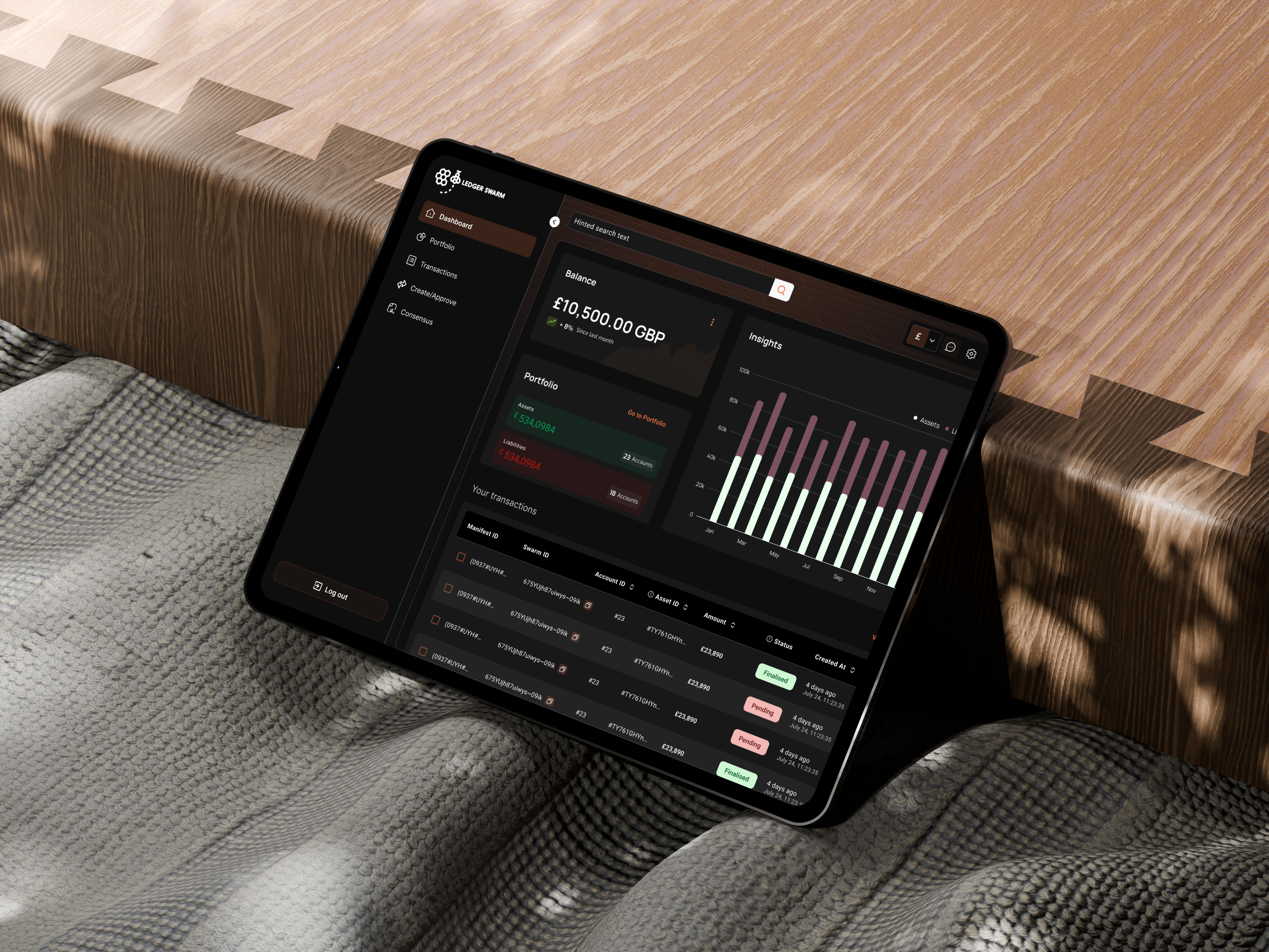 ledger swarm product mockup